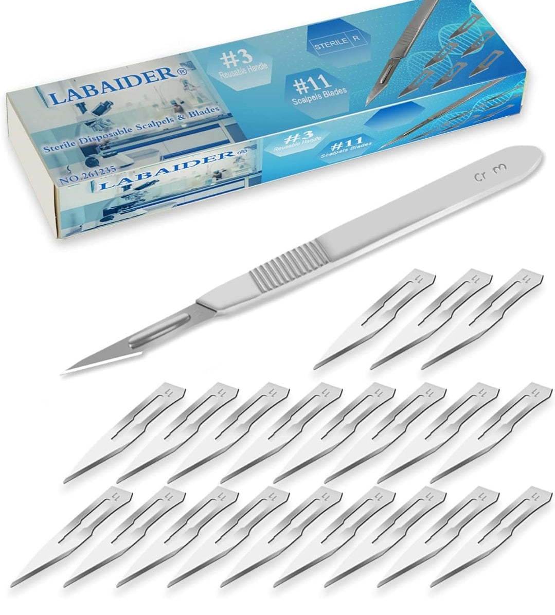 Scalpel with 20 sterile blades