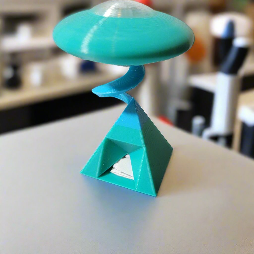 Pyramid UFO Paperweight and Mini Note Holder